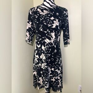 J. Crew Collection black & white Knit Floral Dress M